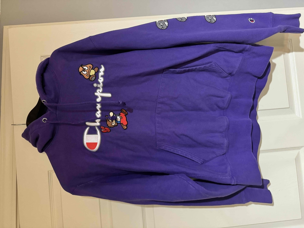 Champion Super Mario Bros Reverse Weave Hoodie Purple Size Large